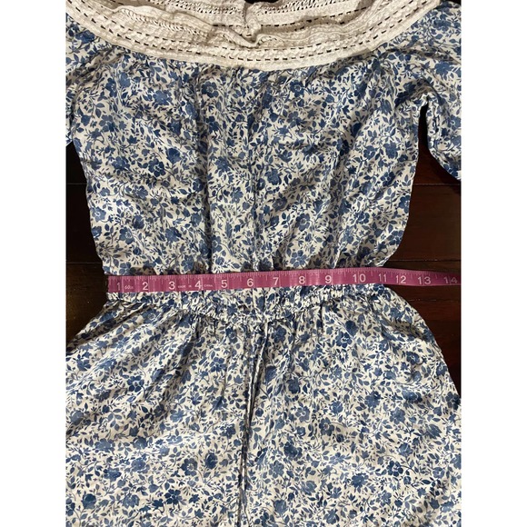 Hollister Romper Blue Floral Blue White Size Small 1 Piece Shorts - Picture 4 of 6